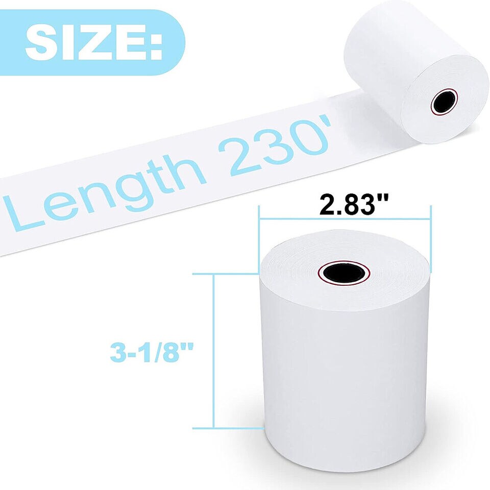 10 Pack Thermal Receipt Rolls 3-1/8&#x22; x 230&#x27;