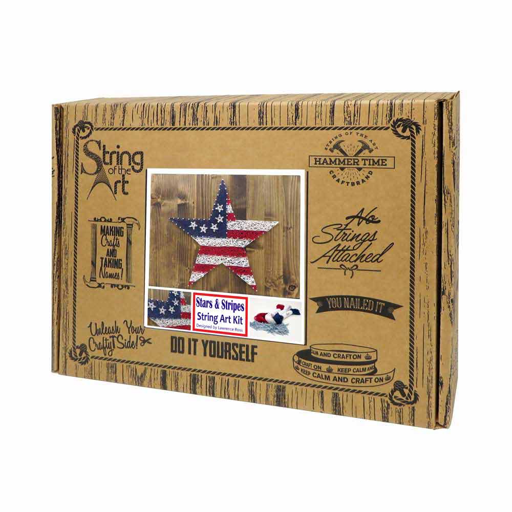 American Flag hot String Art Kit | DIY Kit Includes All Needed Craft Supplies | Wood American Flag | Americana Decor