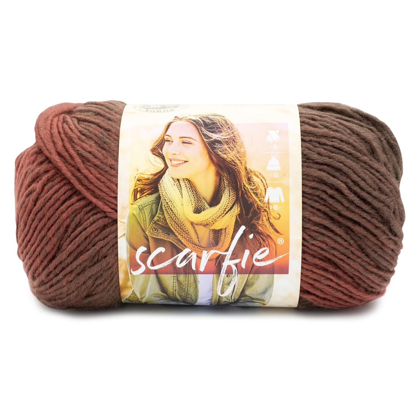 Lion Brand Scarfie Yarn-Wine/Truffle | Michaels