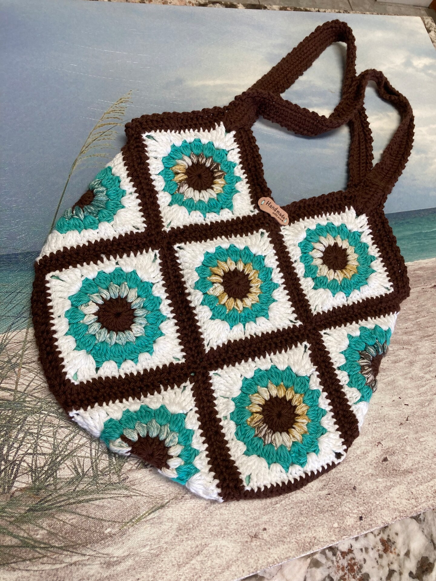 Factory Granny sunflower Boho shoulder bag