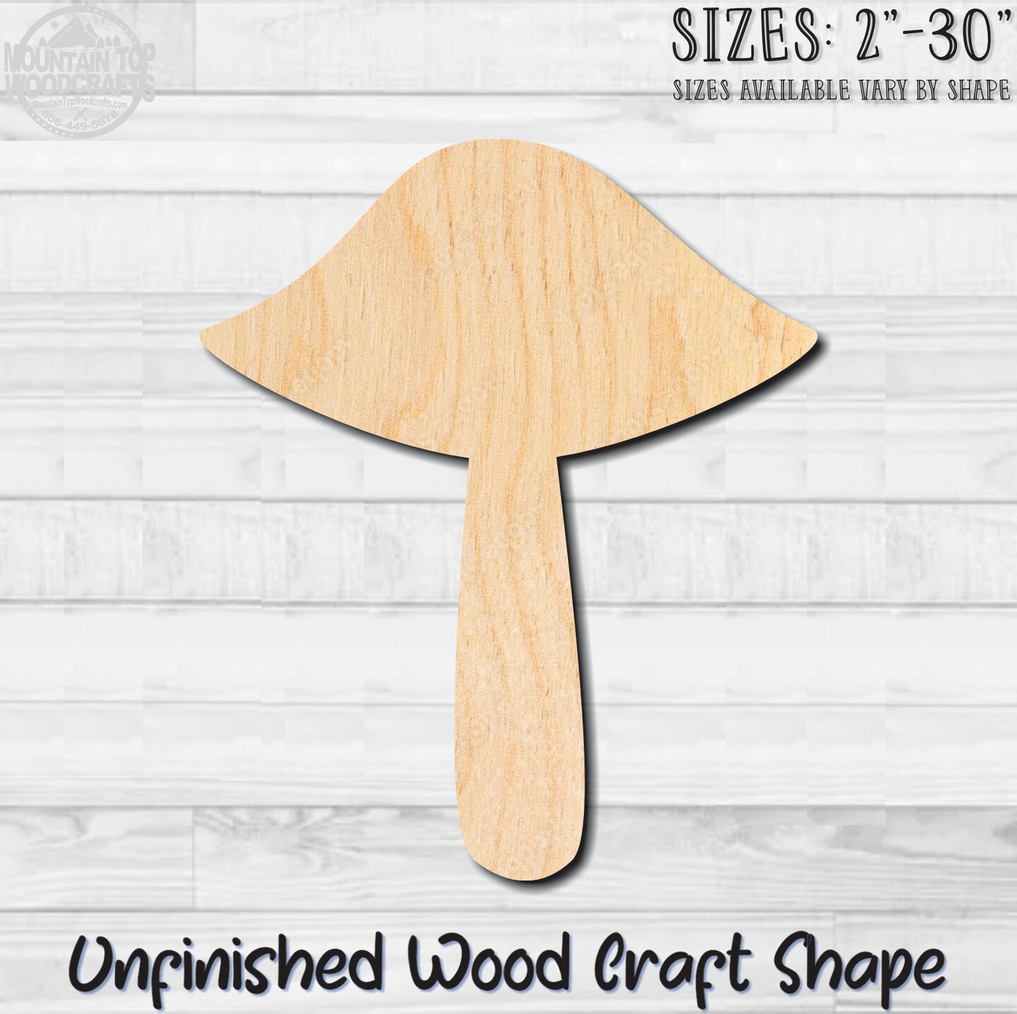 Mushroom 4 Unfinished Wood Shape Blank Laser Engraved Cut Out Woodcraft 