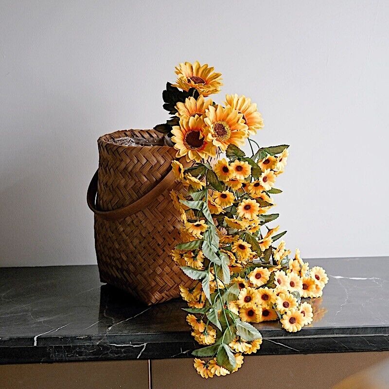 22&#x22; Yellow Silk Sunflower Bush ARTIFICIAL HANGING VINE Garland