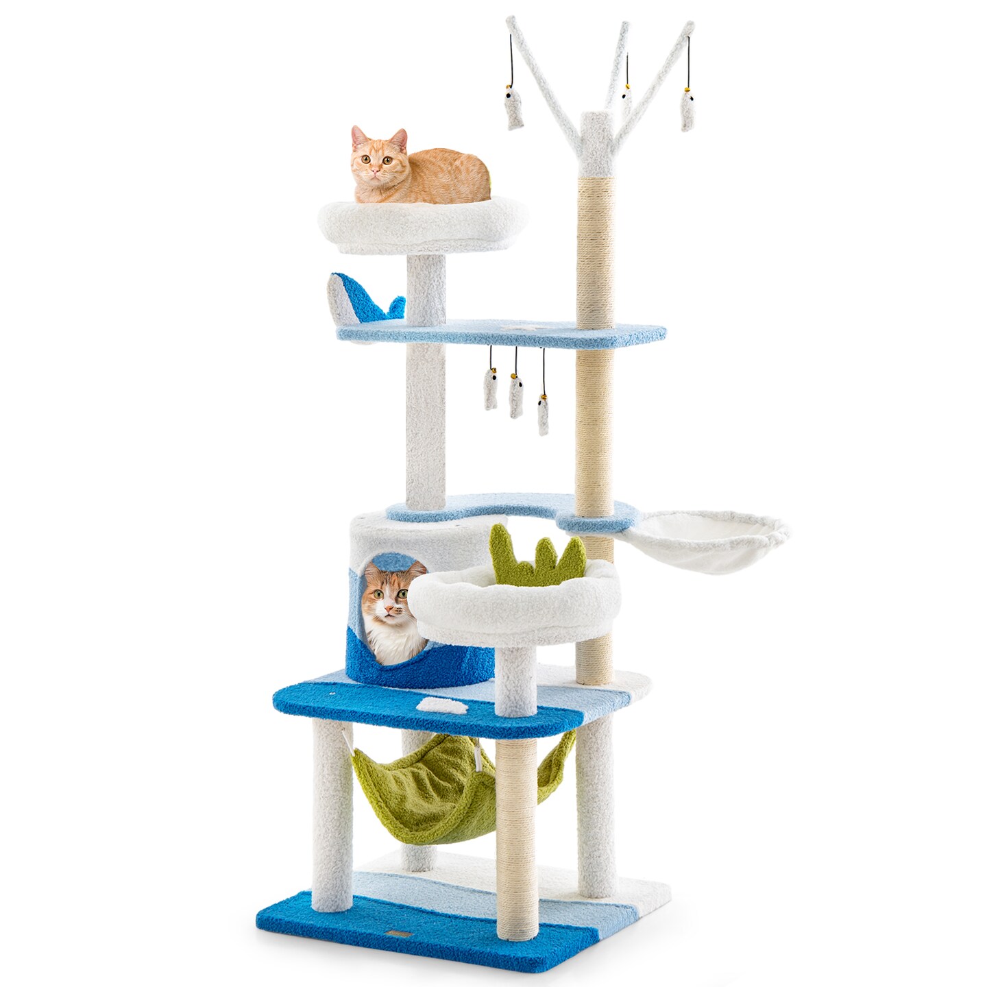 Multi-level Cat Tower With Sisal Covered Scratching Posts