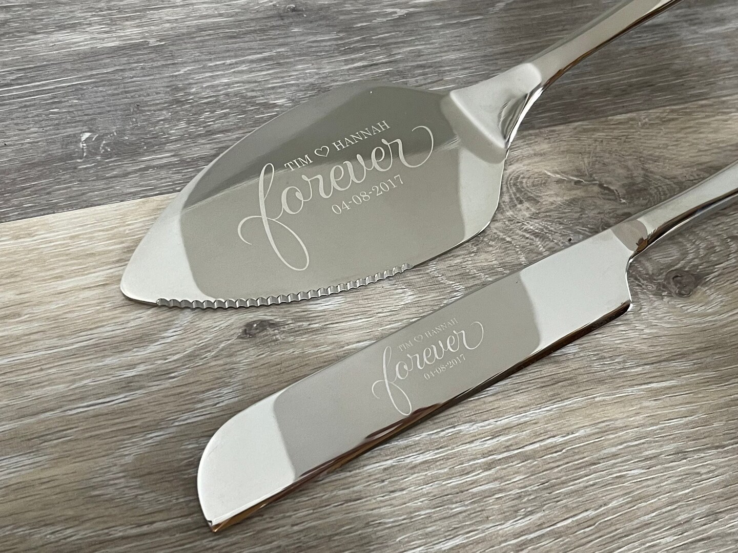 Personalized Cake Knife and Server Set - engraved wedding or ...