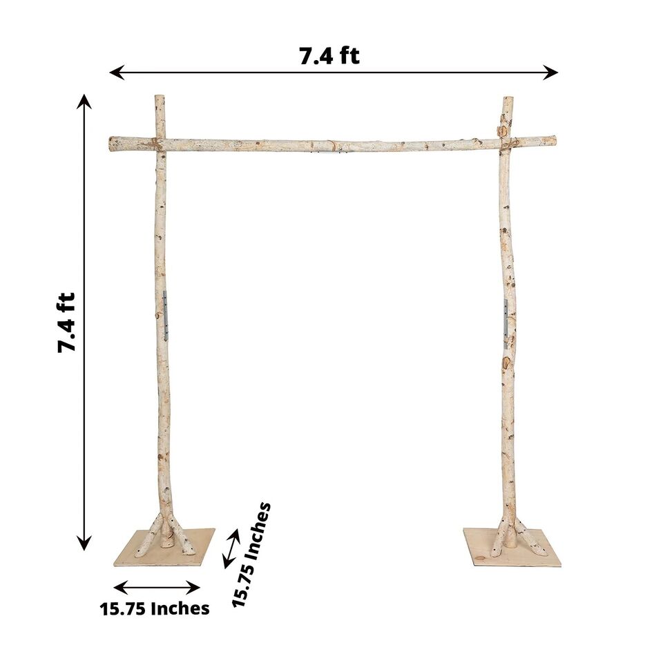 7.5 feet Natural Birch Wood Square BACKDROP STAND Wedding Arch