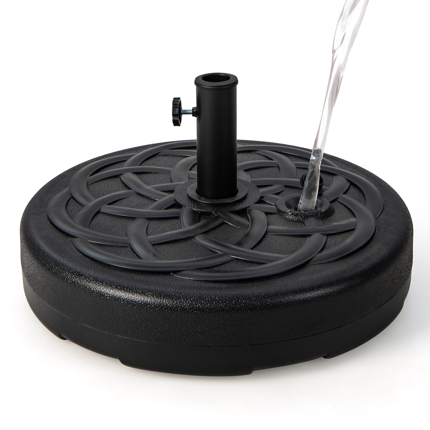 22 Inch Fillable Heavy-Duty Round Patio Umbrella Base Stand with Metal Pole