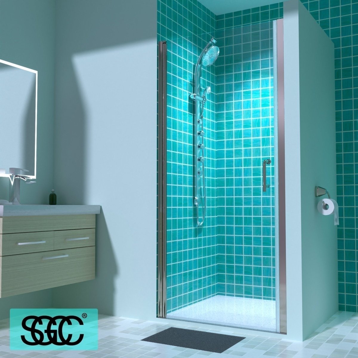 Classy 34-35&#x22; W X 72&#x22; H Semi-Frameless Shower Door Brushed Nickel Glass