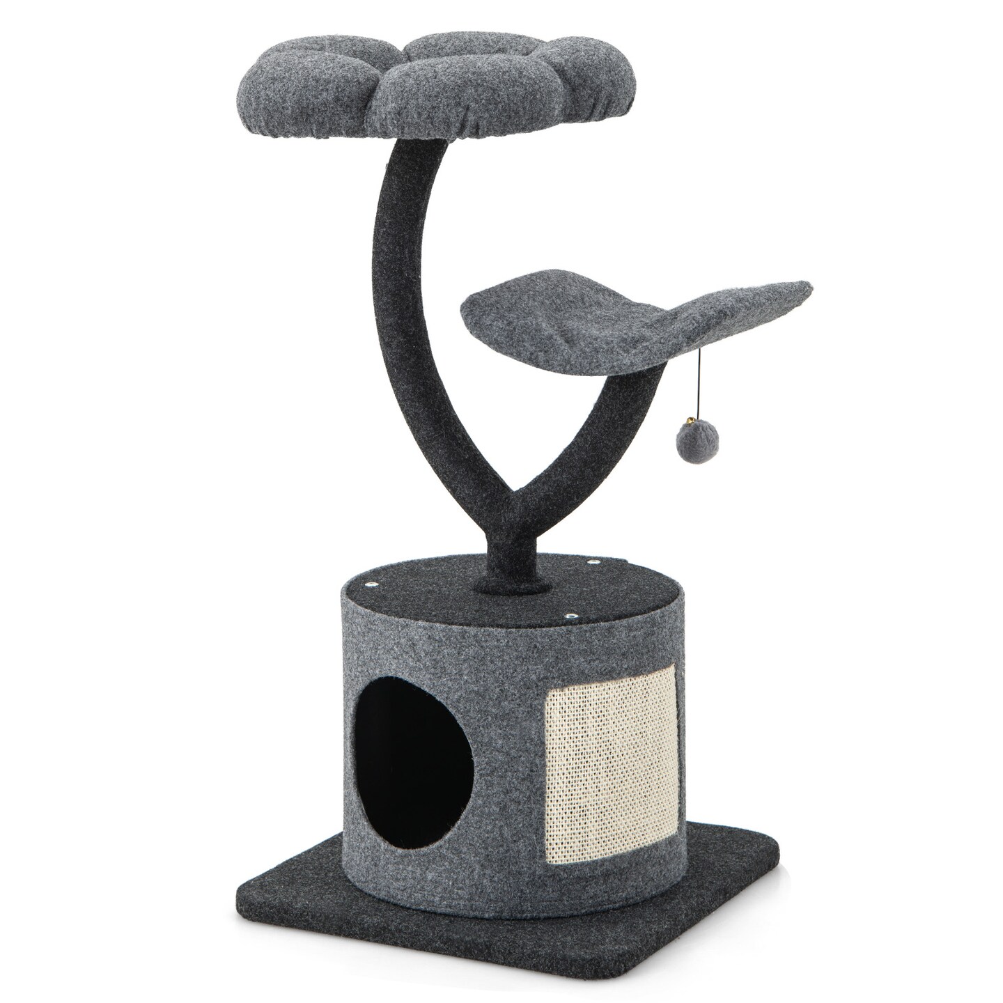 Cat Climbing Tree Stand With Curved Metal Supporting Frame For Large and Small Cats
