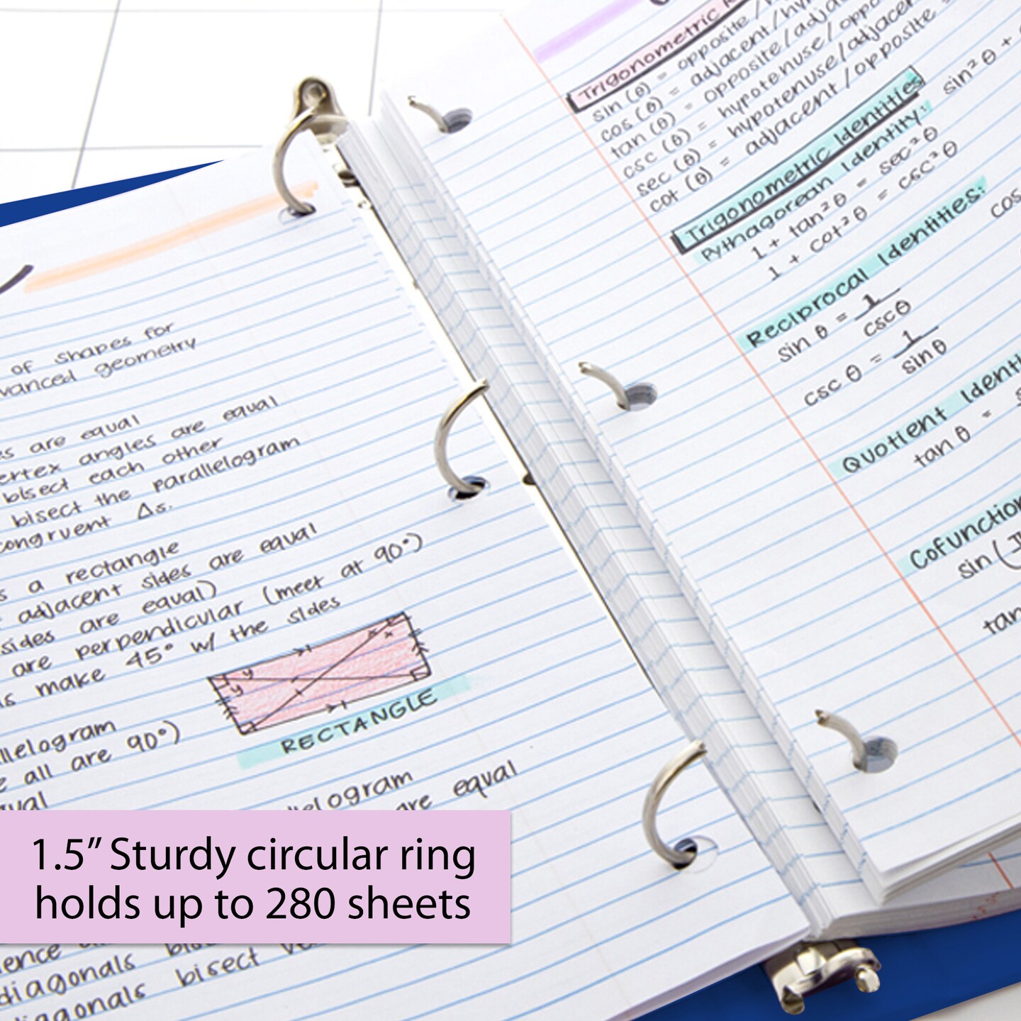 BAZIC 1.5&#x22; 3-Ring View Binder w/ 2-Pockets (11 Color Available)