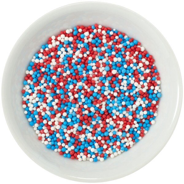 Red, White and Blue Nonpareils Sprinkles