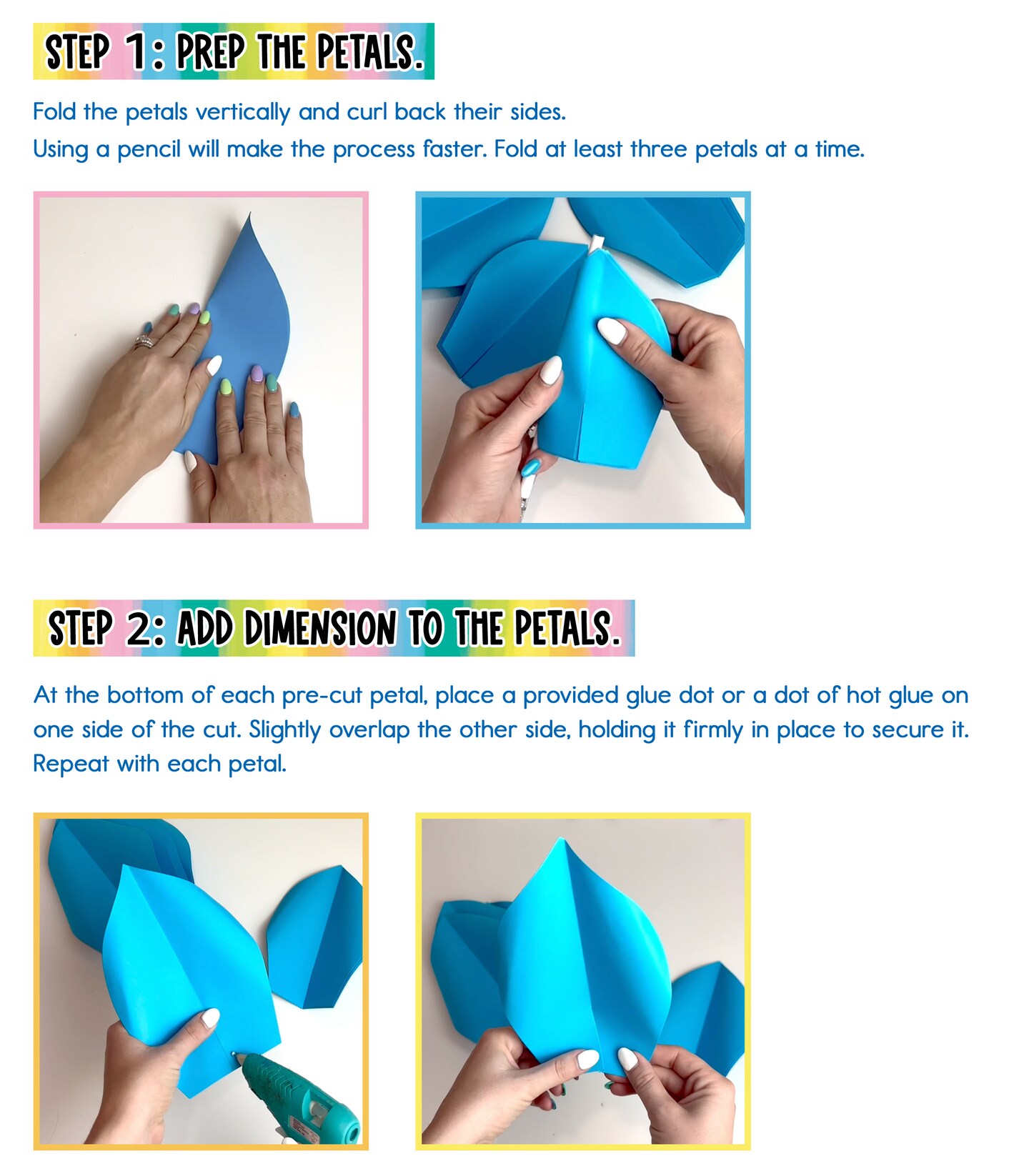 Carson Dellosa Creatively Inspired 3D Paper Flowers Decorations, 6 Colorful Large Paper Flowers for Flower Wall, Wedding, Bulletin Board, Cork Board, Party, Classroom Decor &#x26; More