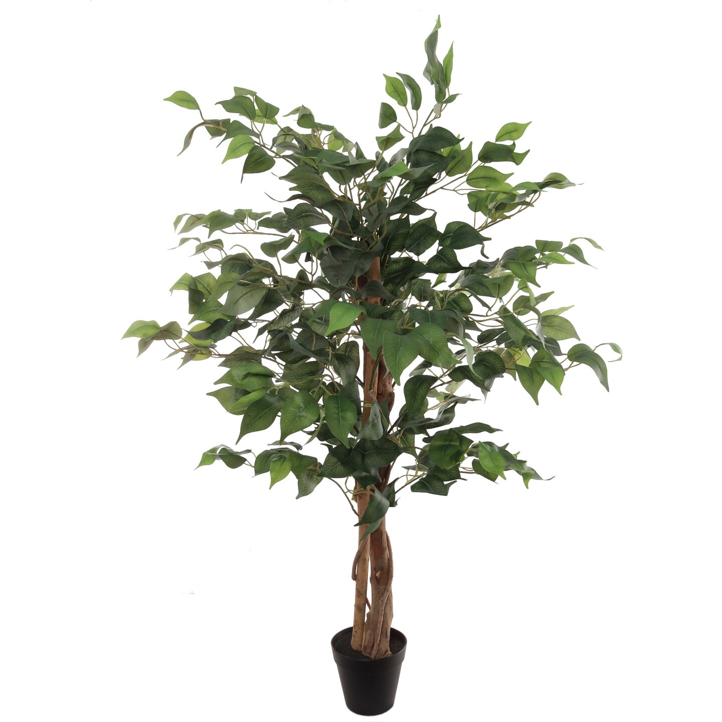 3ft Green Ficus Tree in Black Pot with 378 Silk Leaves by Floral Home&#xAE;