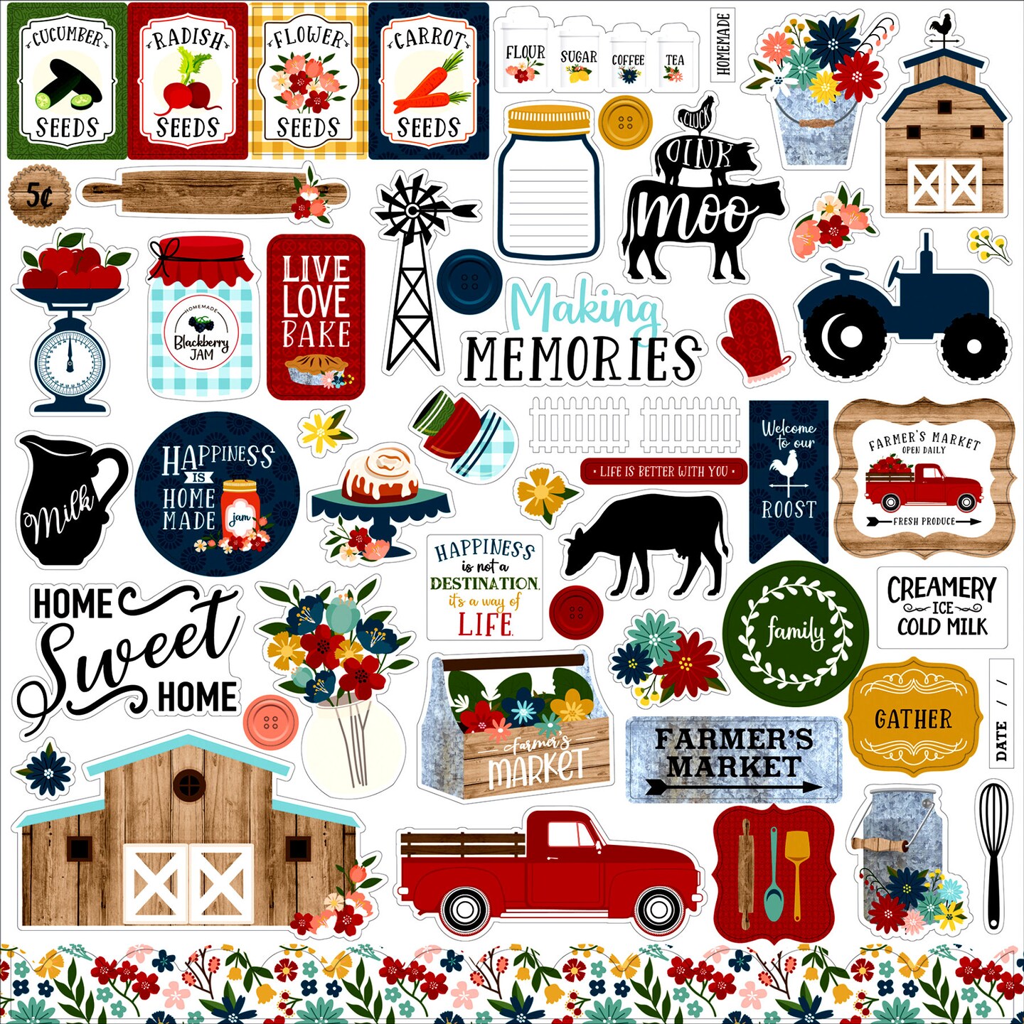 Echo Park Farmer&#x27;s Market 12 x 12 Cardstock Stickers