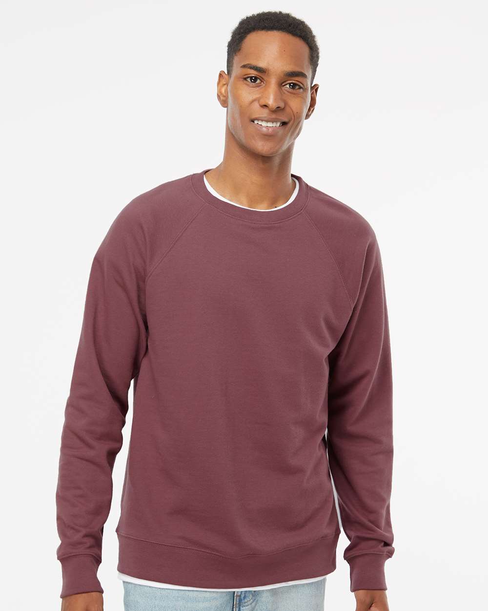 Long Sleeve Lightweight French Terry Crewneck Sweatshirt | RADYAN&#xAE;