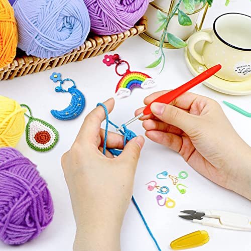 1650 Yards 30 Colors Crochet Yarn Kit for Beginners Adults and Kids, Includes Acrylic Skeins, User Manual, Hooks, Wine Bag etc, Make Amigurumi & Projects, Starter Set Professionals