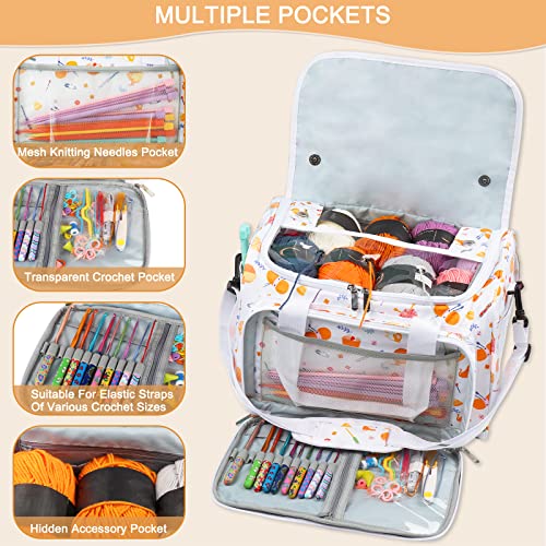 Coopay Knitting Bag Backpack Crochet Bag, Large Yarn Bag Travel Yarn  Backpack, Portable Yarn Storage Organizer for Carrying Crochet Hooks,  Knitting