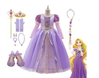 Purple Rapunzel Tangled Inspired Princess Dress Costume Set