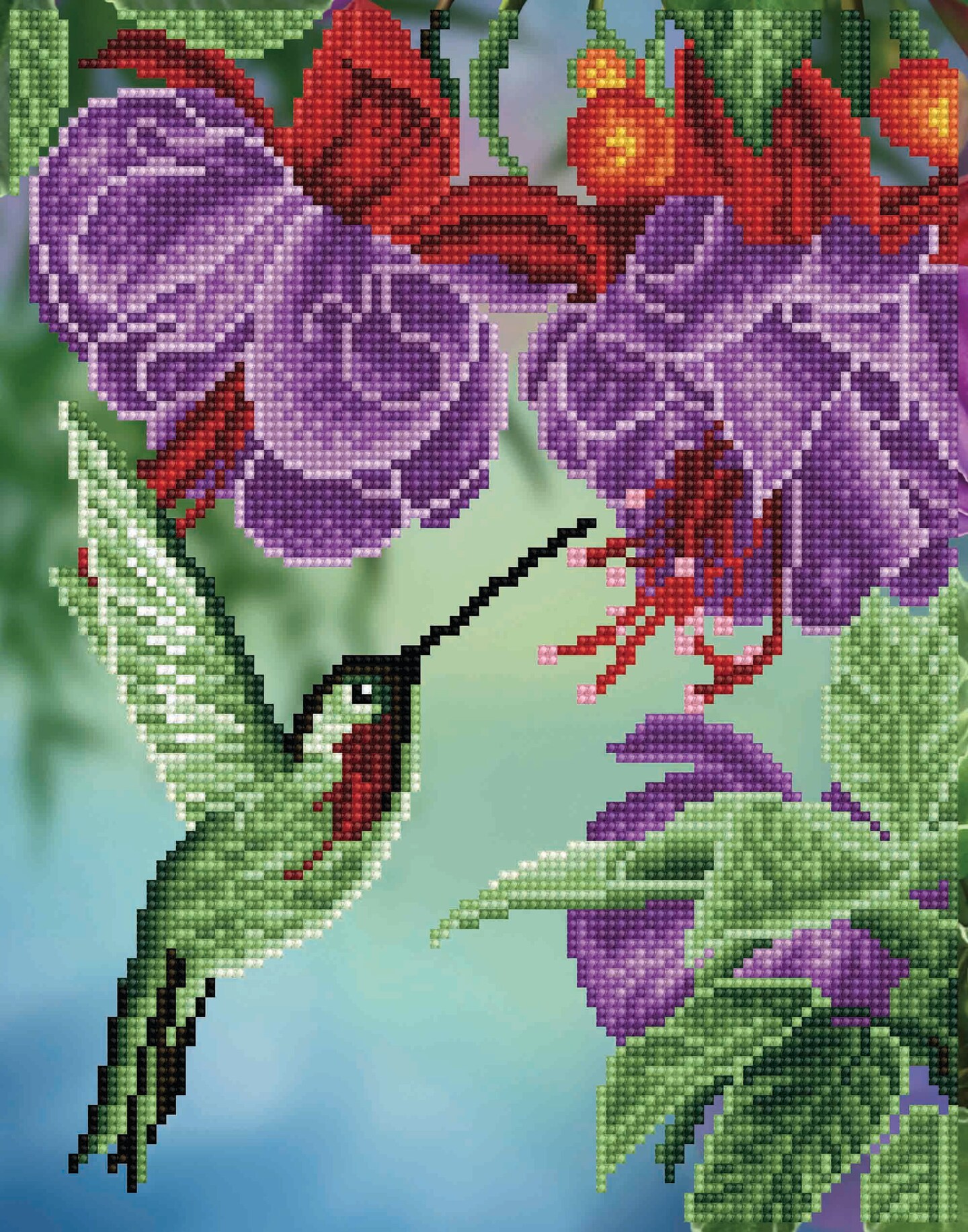 DIAMOND ART BY LEISURE ARTS Hummingbird, 11&#x22;x14&#x22;, Intermediate Diamond Painting Kits for Adults, Diamond Art for Adults, Diamond Art Kit, Diamond Art Painting