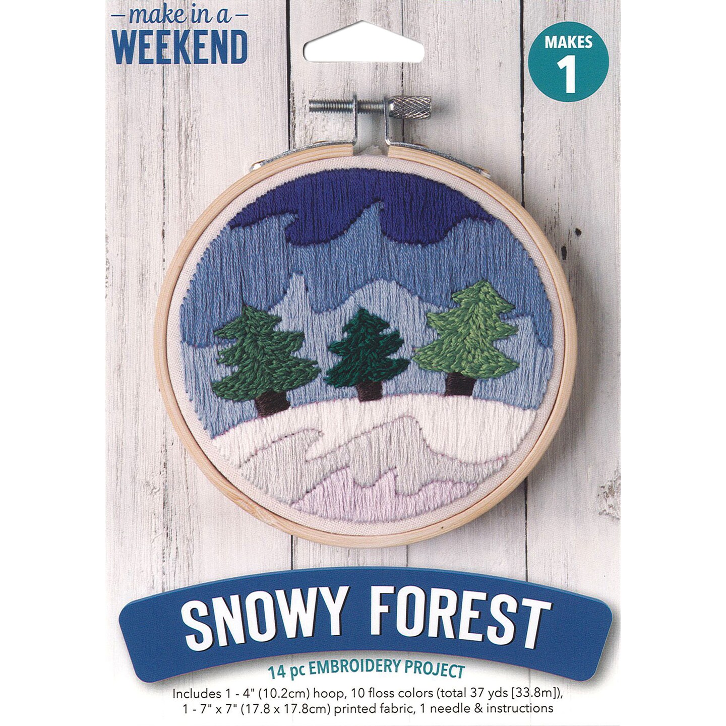 Leisure Arts Embroidery Kit 6&#x22; Snowy Forest- embroidery kit for beginners - embroidery kit for adults - cross stitch kits - cross stitch kits for beginners - embroidery patterns