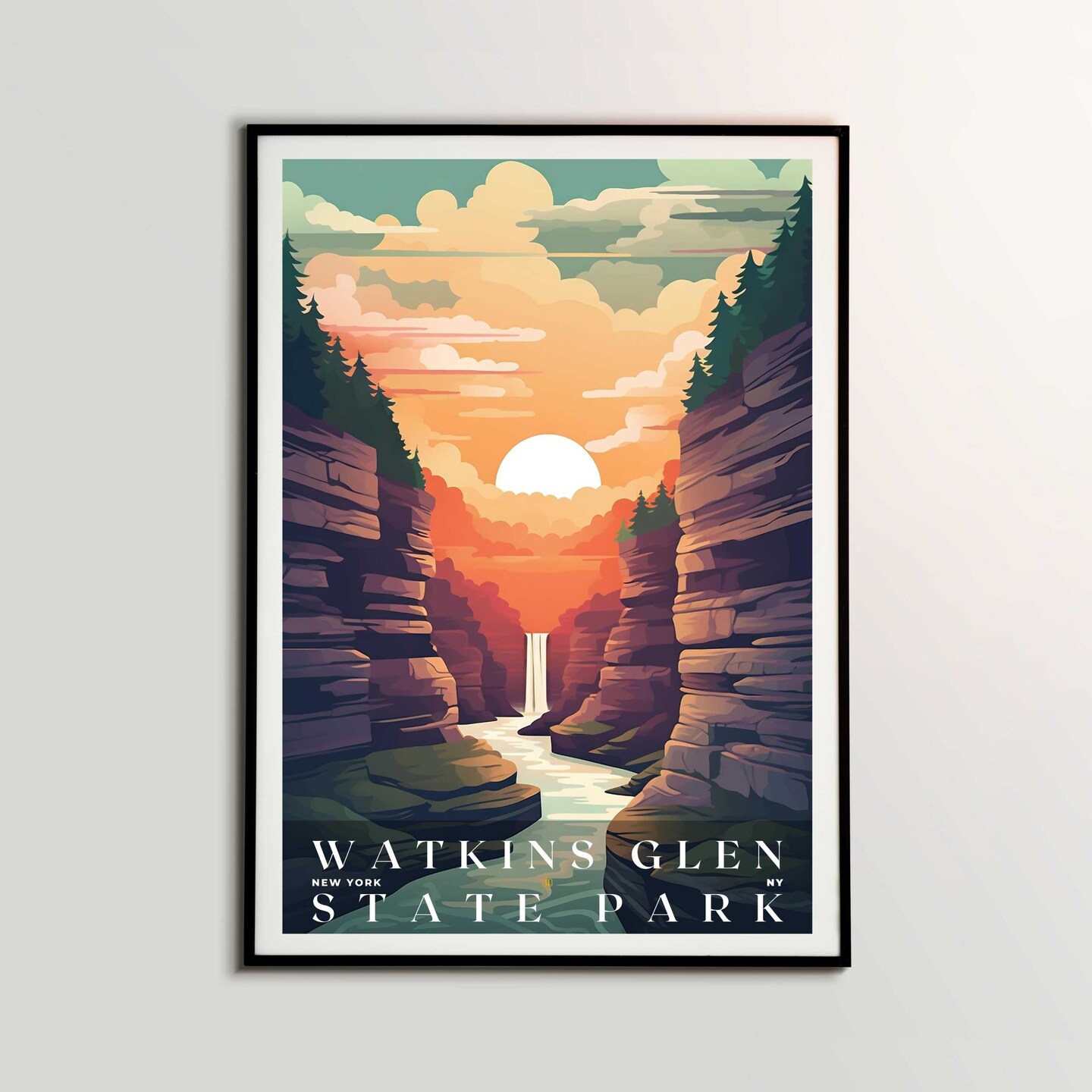 Watkins Glen State Park Poster, Travel Art, Office Poster, Home