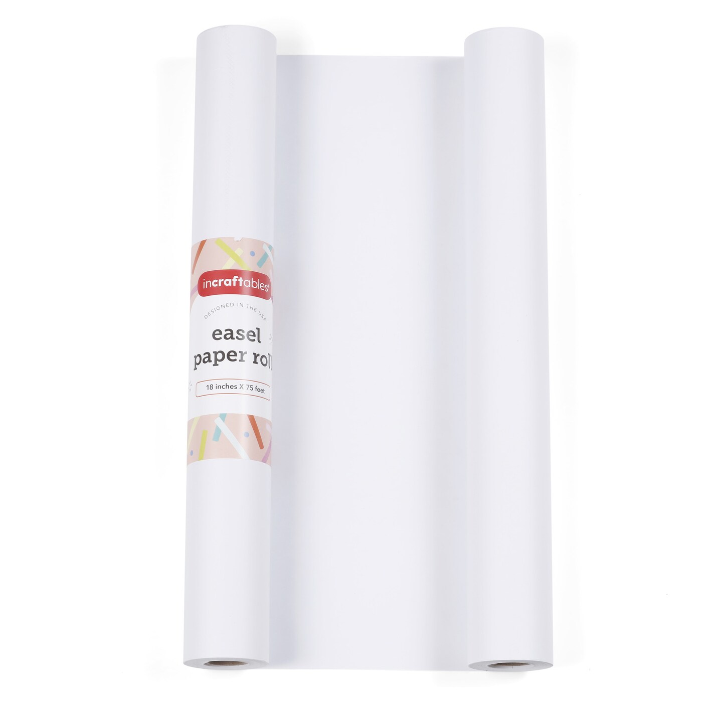 Incraftables Easel Paper Roll (18 Inches x 75 Feet). White Craft Paper Roll for Kids &#x26; Adults. Art Paper Roll for DIY Paints, Wall Art, Bulletin Board &#x26; Poster. Large Painting &#x26; Drawing Paper Roll