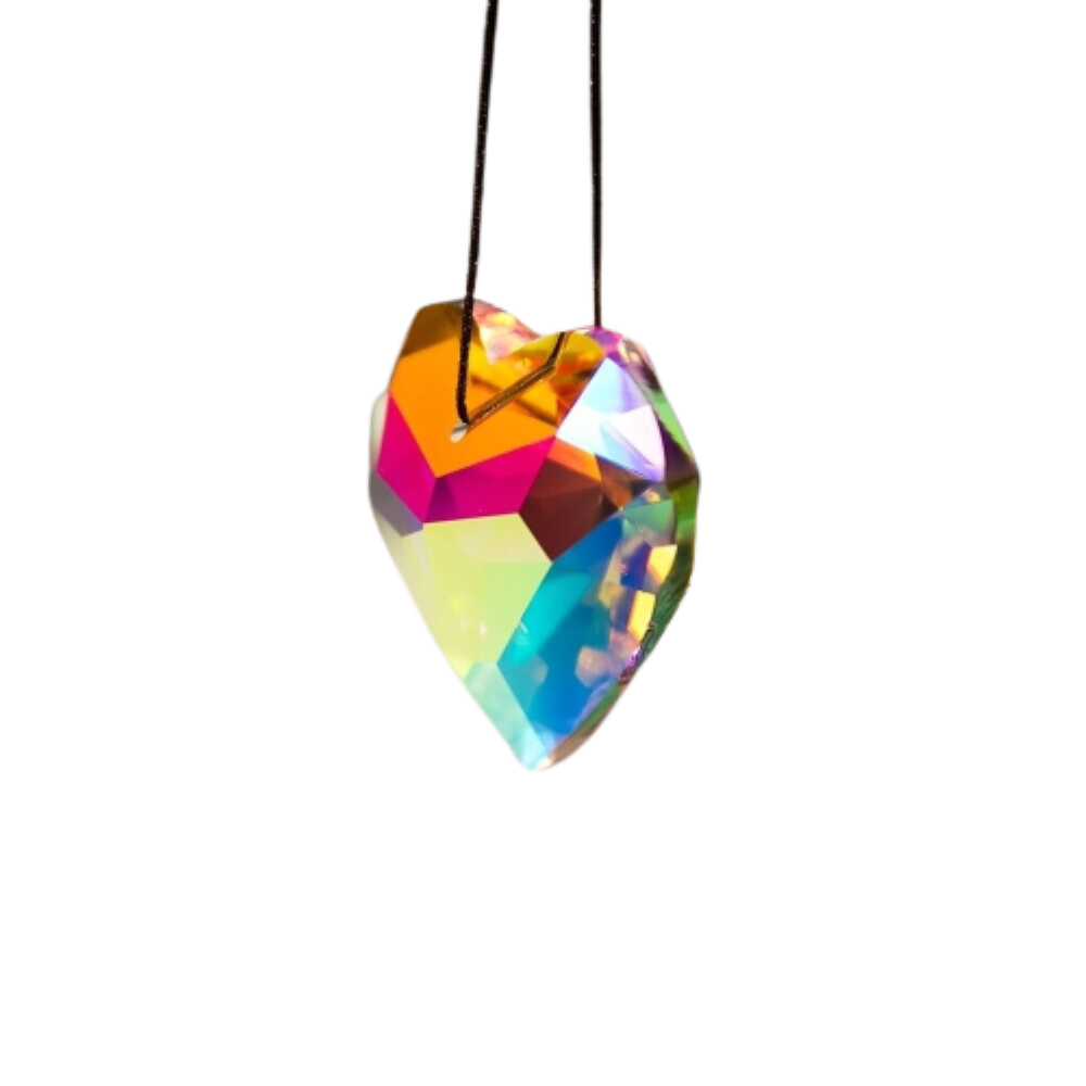 Kitcheniva Hanging Rainbow Heart Crystal Prism Suncatcher