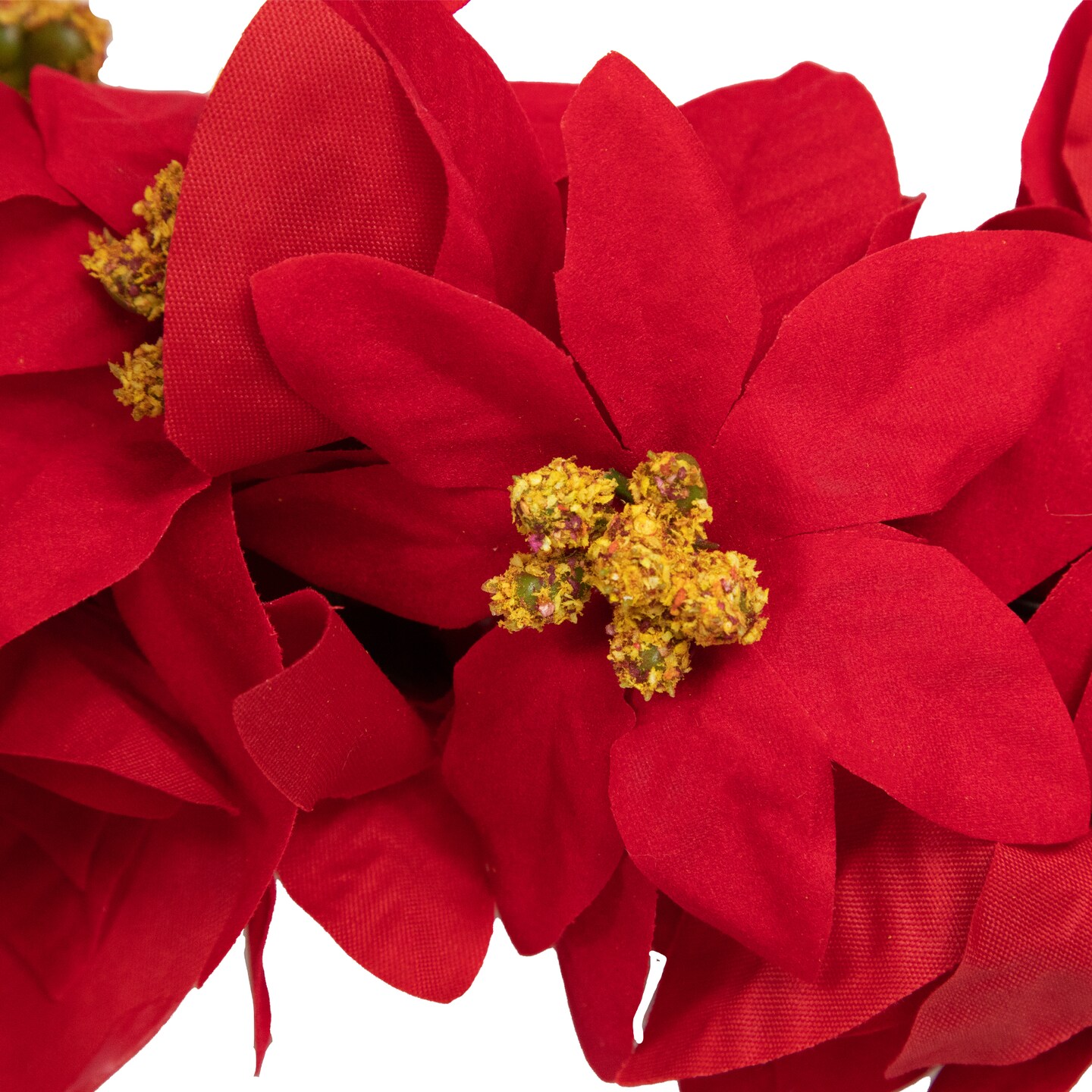 Northlight 6&#x27; x 3&#x22; Red Artificial Poinsettia Floral Christmas Garland - Unlit