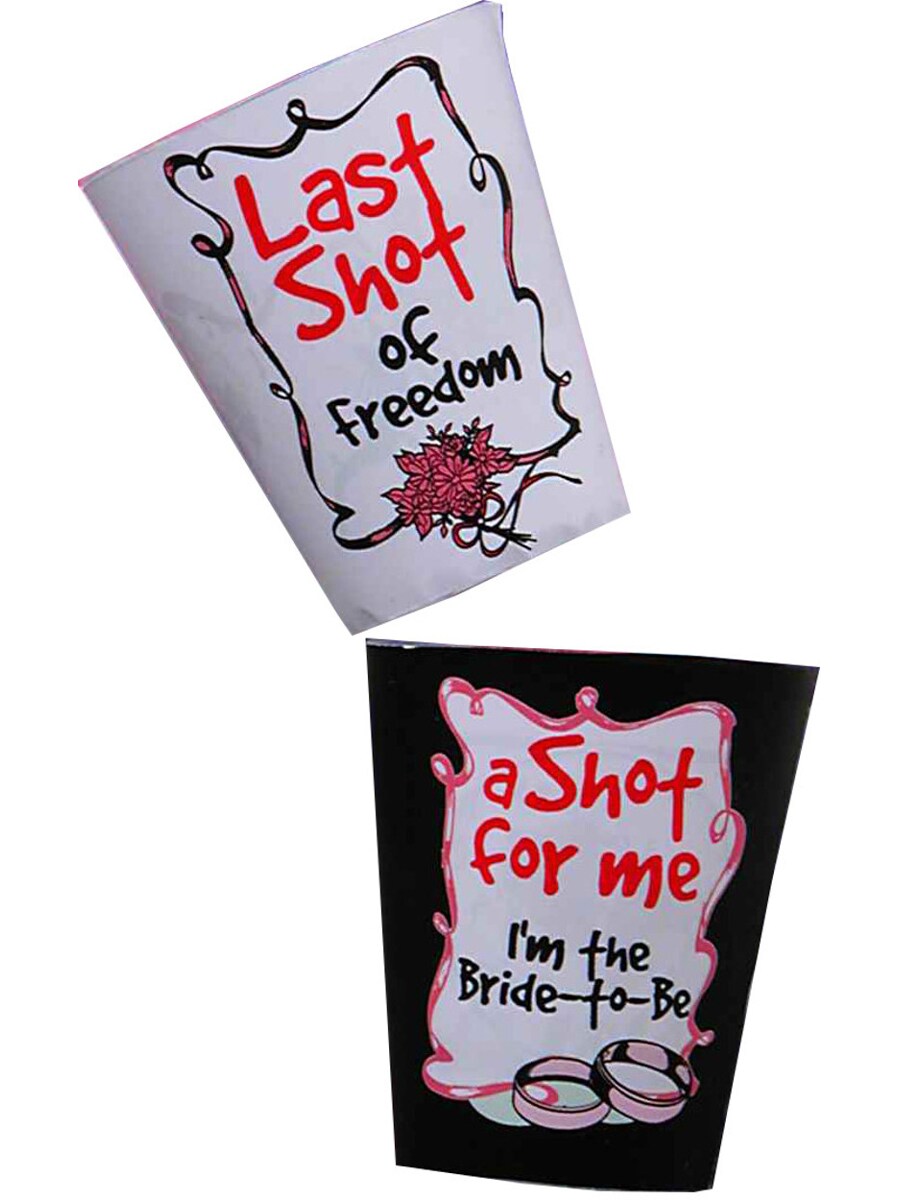 Adult&#x27;s Womens Bachelorette Gift Or Favors 2PC Shot Glasses Set Costume Accesory