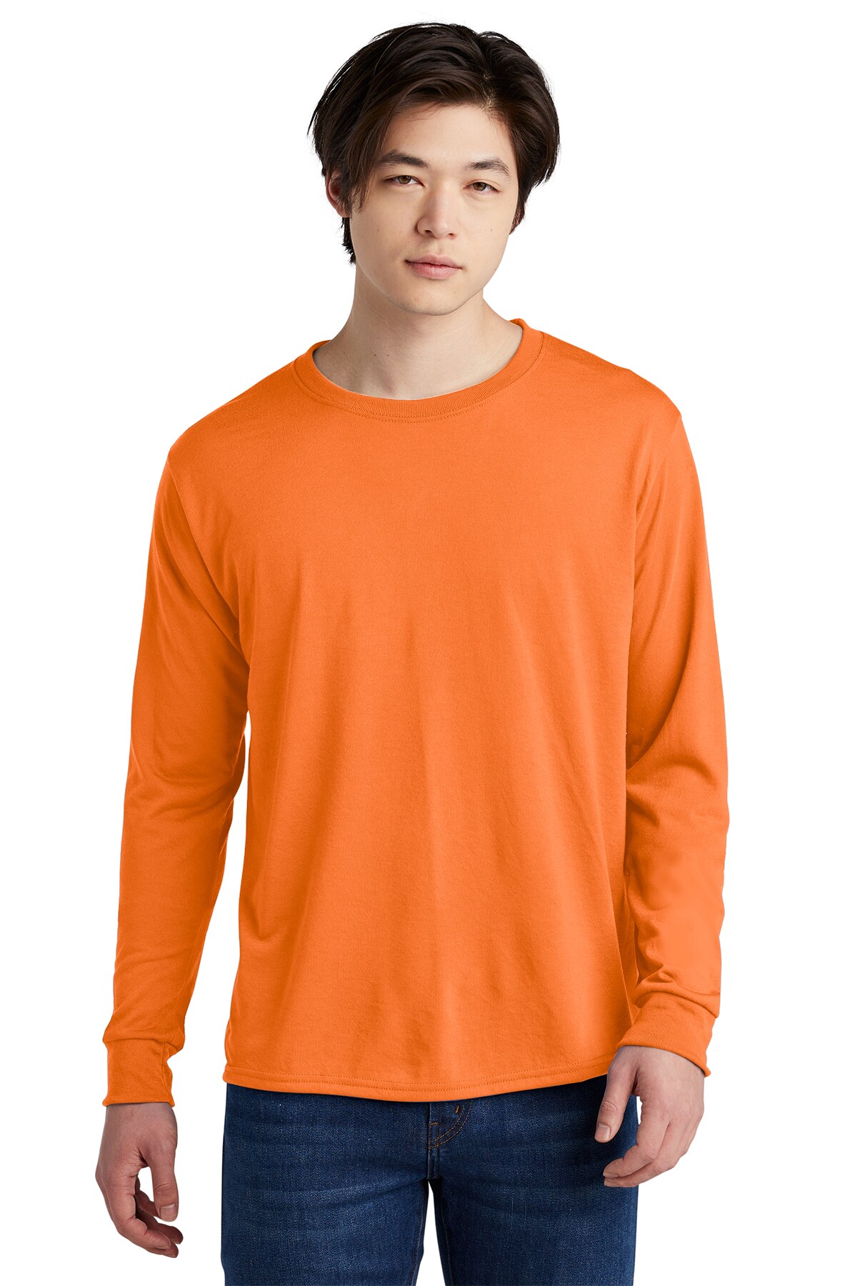 Stylish Long Sleeve T-Shirts Stretch Crewneck Soft Tees for Men | Men's  Eversoft 5.3-oz, 100% polyester Cotton Stay Tucked Crew Long Sleeve T-Shirt