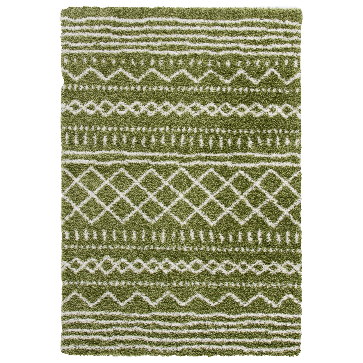 Safavieh Arizona Shag Collection Asg741x Green/Ivory Rug