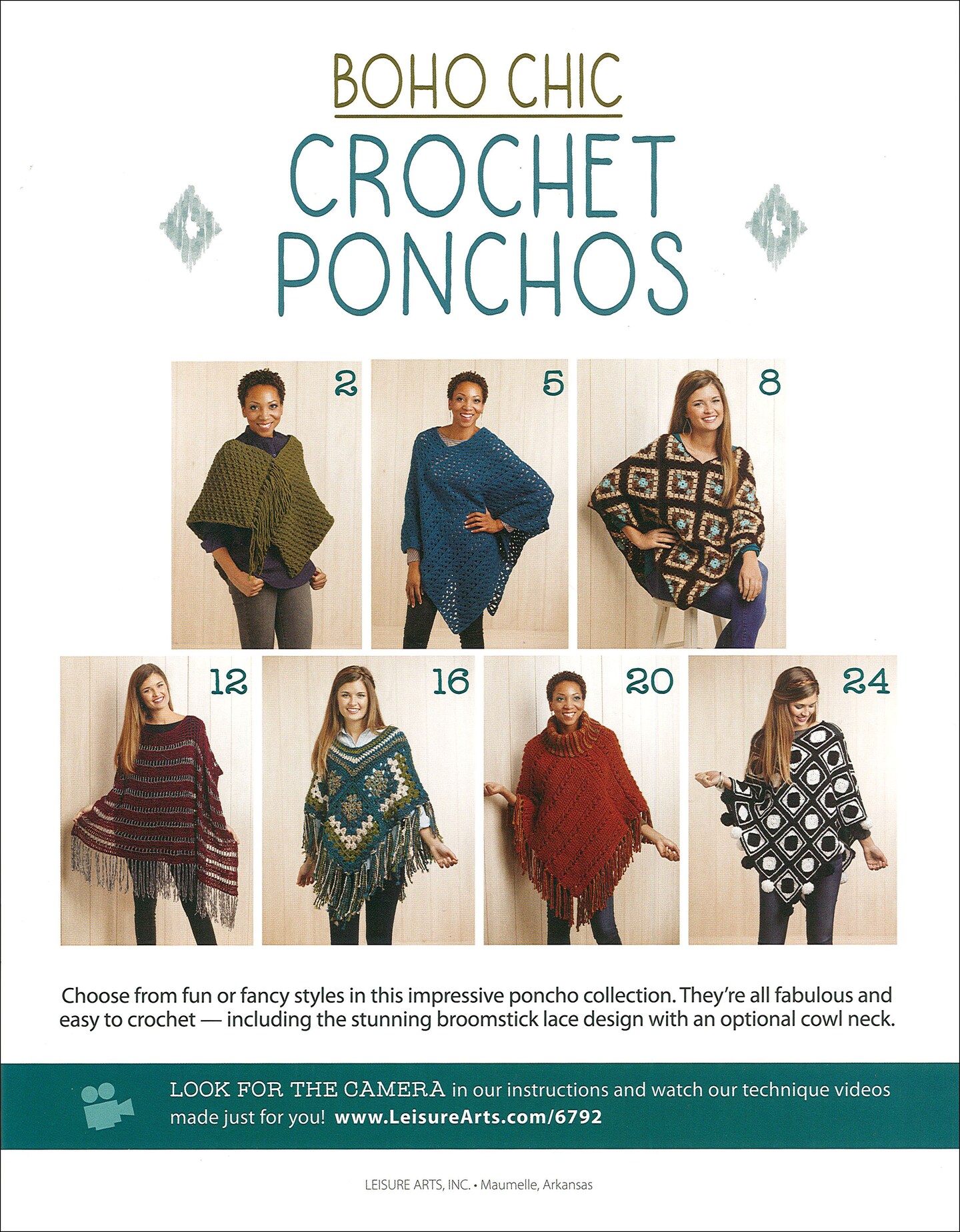 Leisure Arts Boho Chic Crochet Ponchos Crochet Book