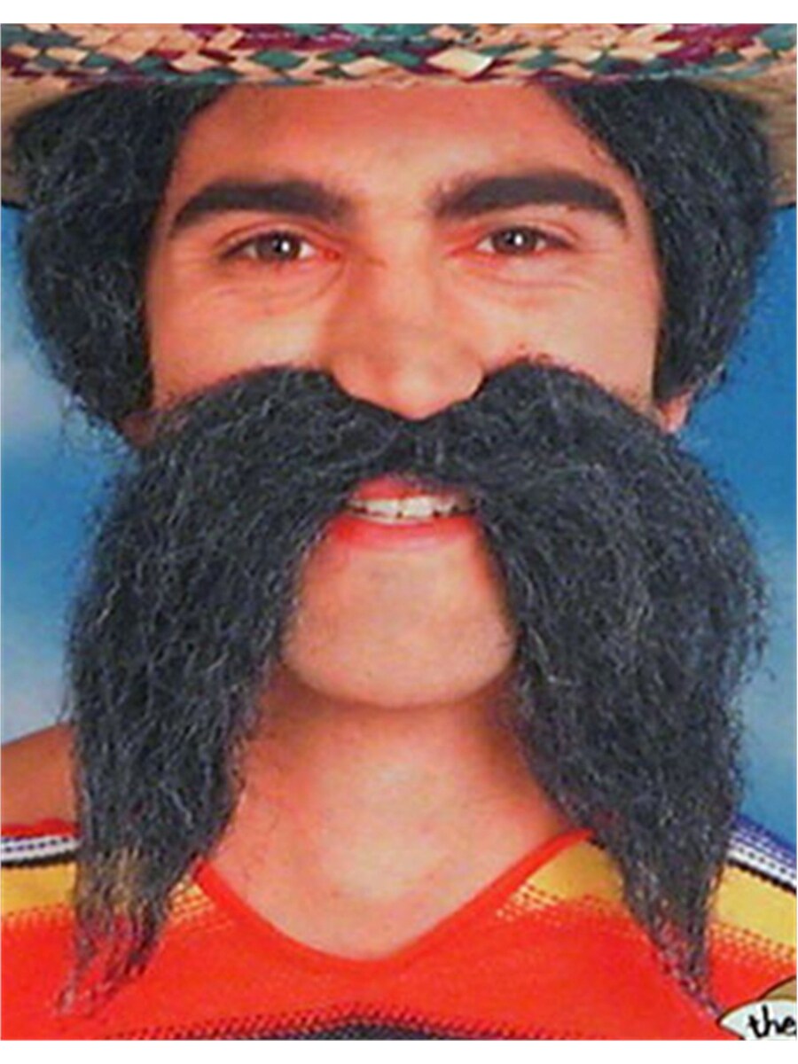 Long Gray Bushy Texas Mexico Costume Walrus Moustache