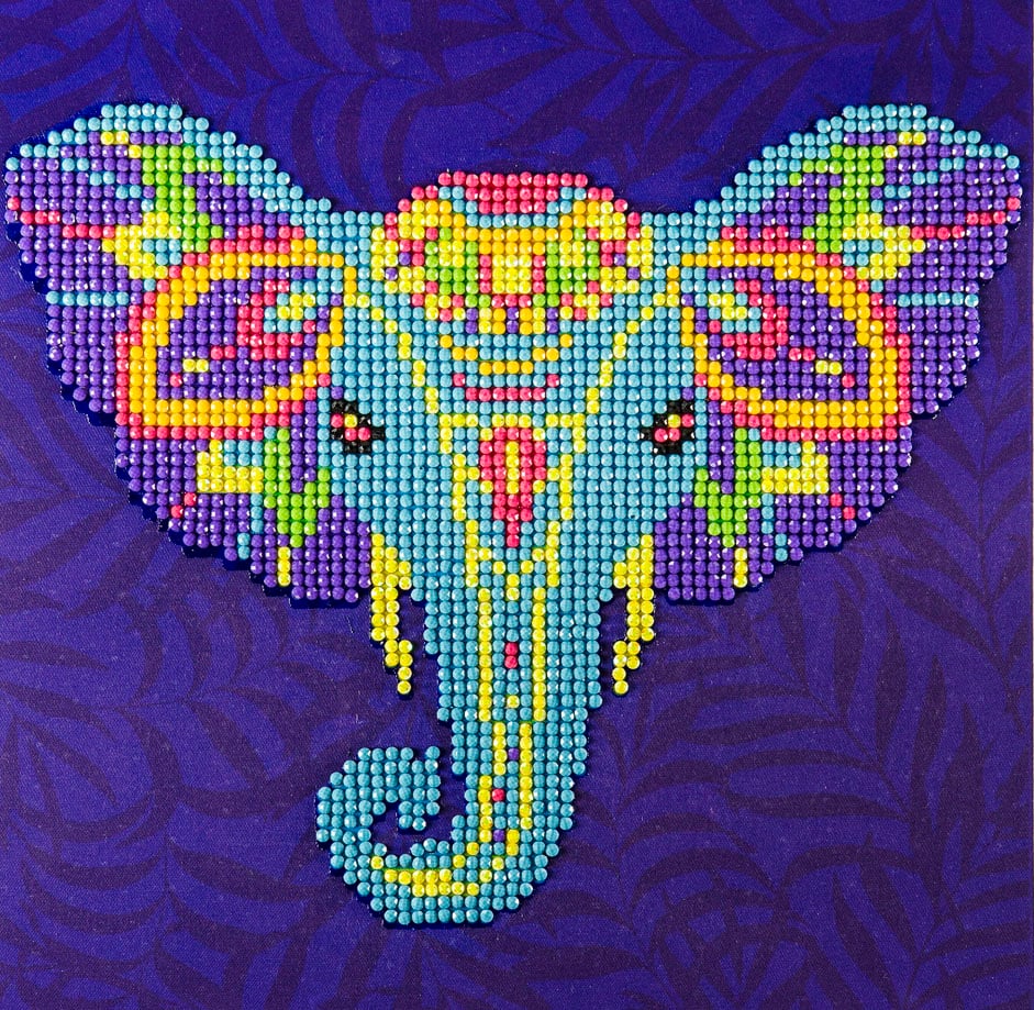 DIAMOND ART BY LEISURE ARTS Diamond Painting Kits For Adults 8&#x22;x8&#x22; Beginner Elephant, Full Drill, Diamond Art Kits, Dimond Art, Diamond Art for Adults, Diamond Art Kit