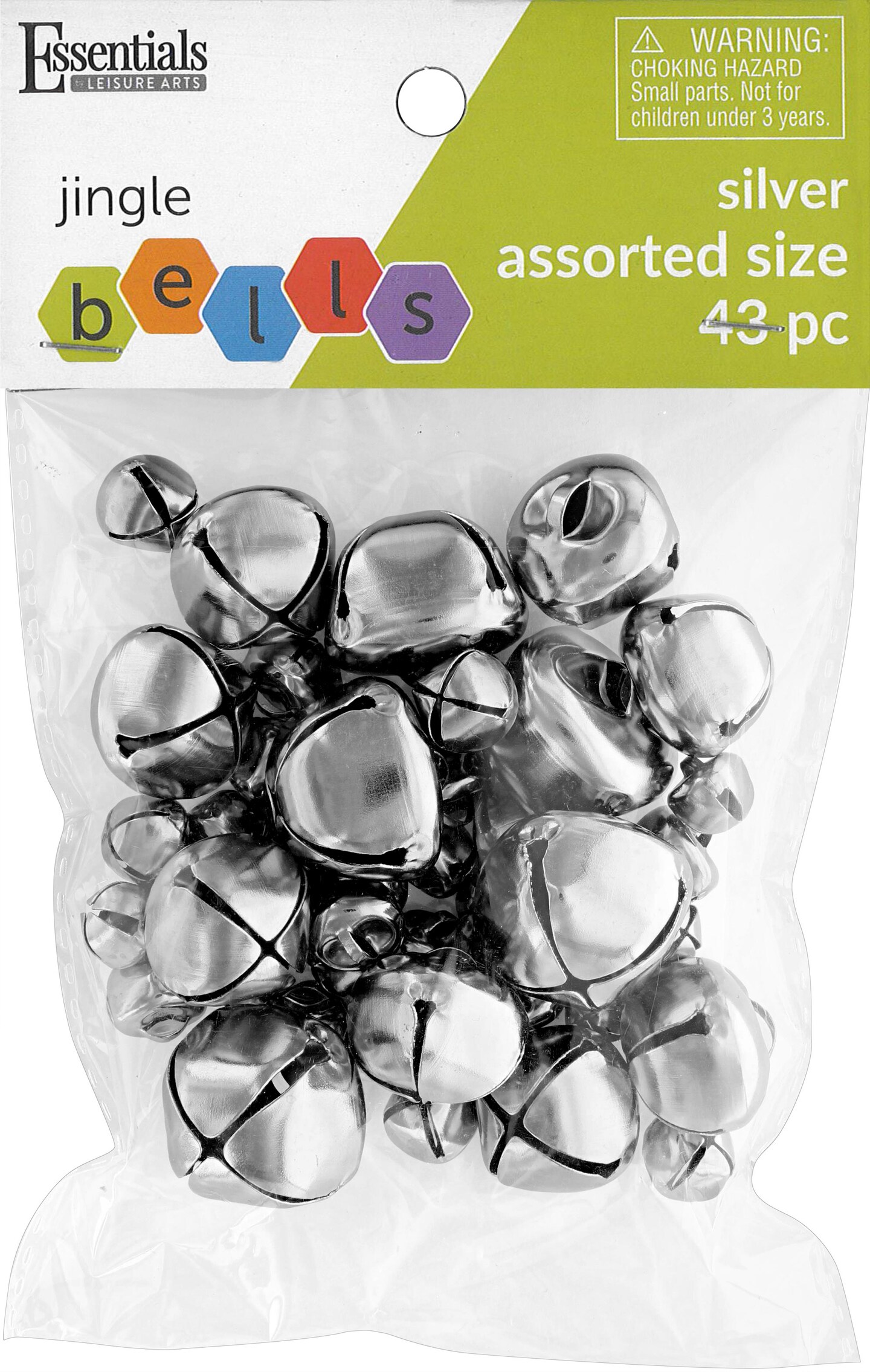 Essentials By Leisure Arts Arts Jingle Bells Astd Sizes Silver 43pc
