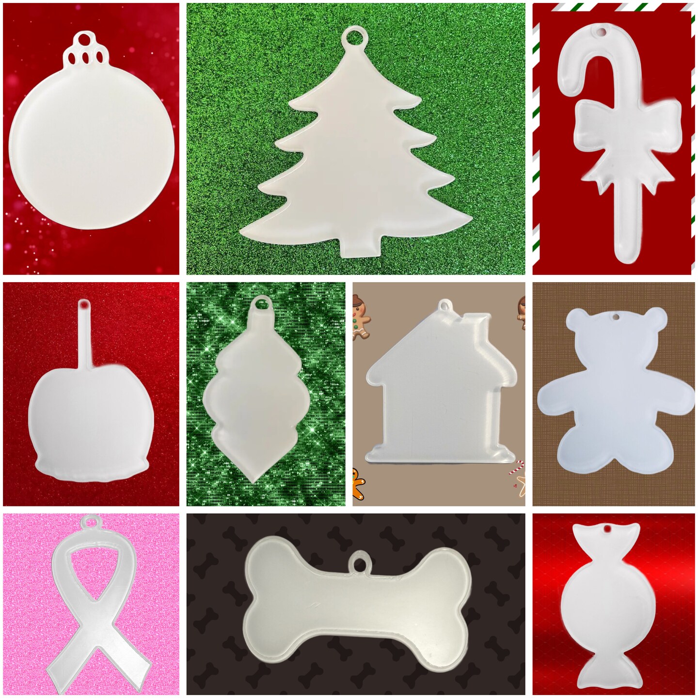 Holiday Ornament Acrylic Blanks 10pack + FREE Download SVG Basic Tree – My  Local Maker