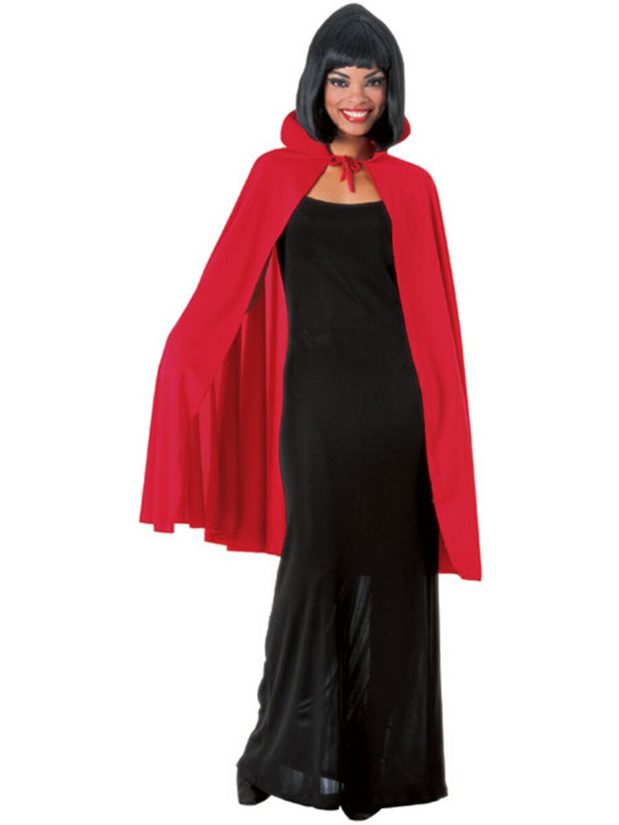 Womens Deluxe Red 45 Inch Elegant Cape Costume Accessory