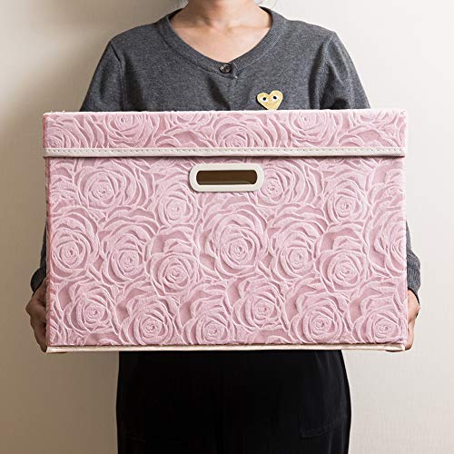PRANDOM Collapsible Storage Boxes with Lids Fabric Decorative