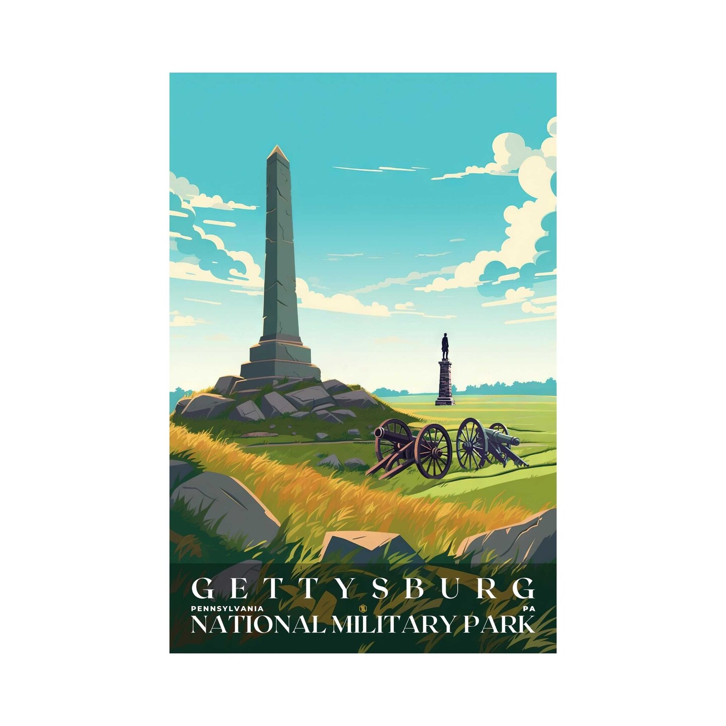 Gettysburg National Military Park Poster, Travel Art, Office Poster ...