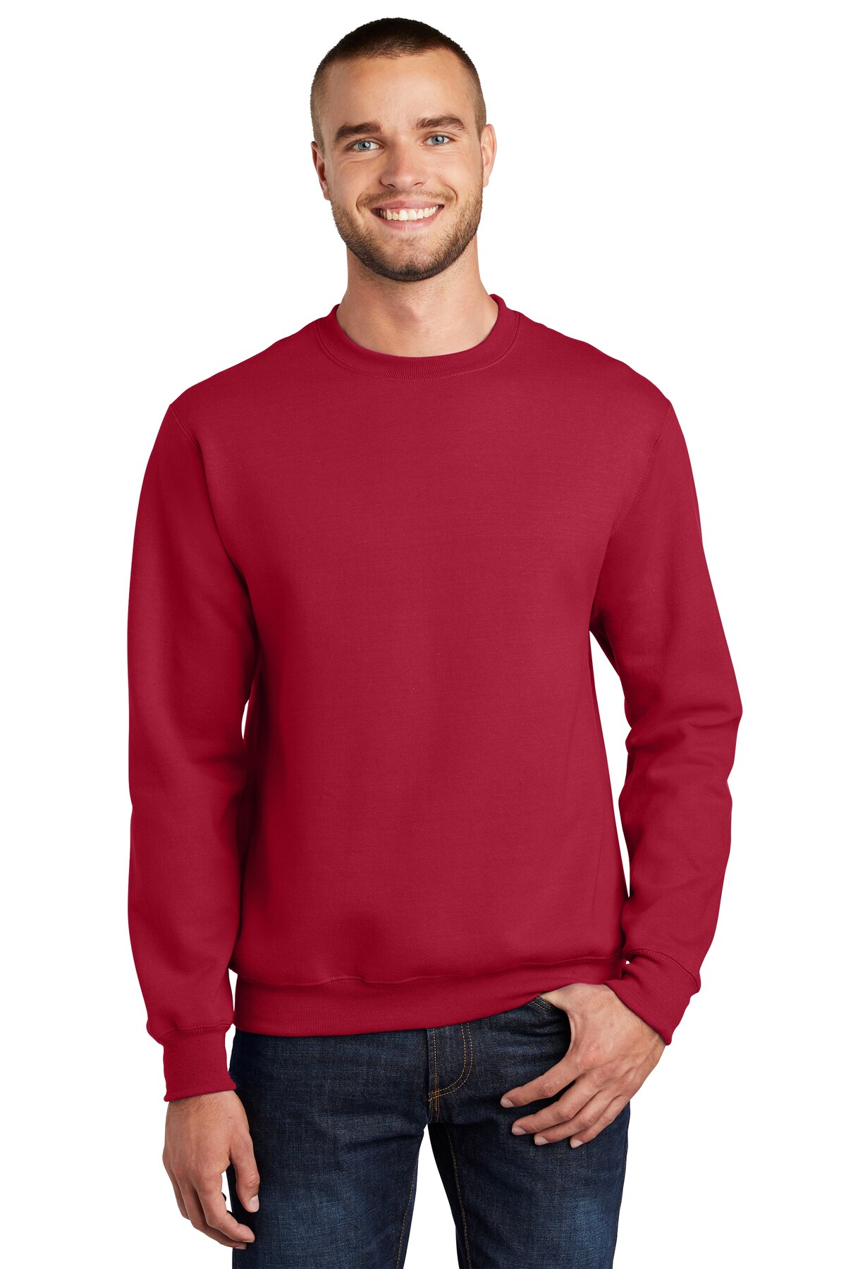 Port & Company® Essential Fleece Long Sleeve Crewneck Sweatshirt