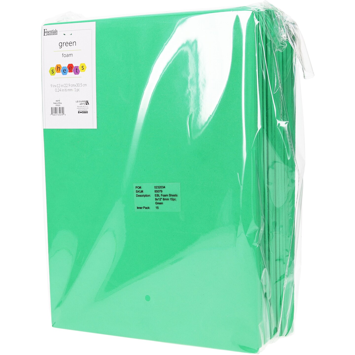 EBL Foam Sheets 9x12&#x22; 6mm 15pc Green