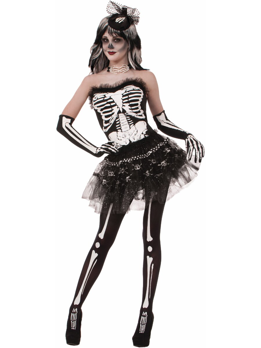 Womens  Bone Collection Skeleton Emo Punk Skirt Tutu