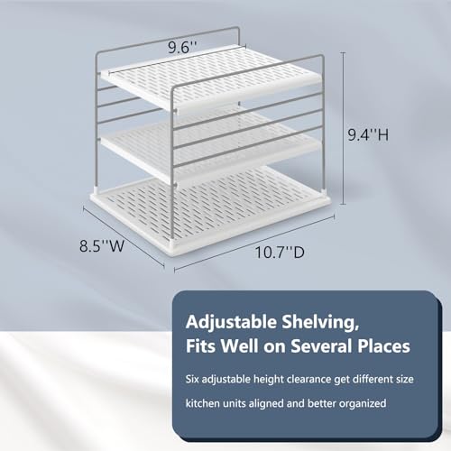 WANCHIY Pantry Organizers and Storage, Foil and Plastic Wrap Organizer- Divided Compartment Holder for Aluminum Foil&#x26;Wraps&#x26;Baggie Boxes, Upgraded Shelf Organizer for Pantry Organizer, Pantry Storage