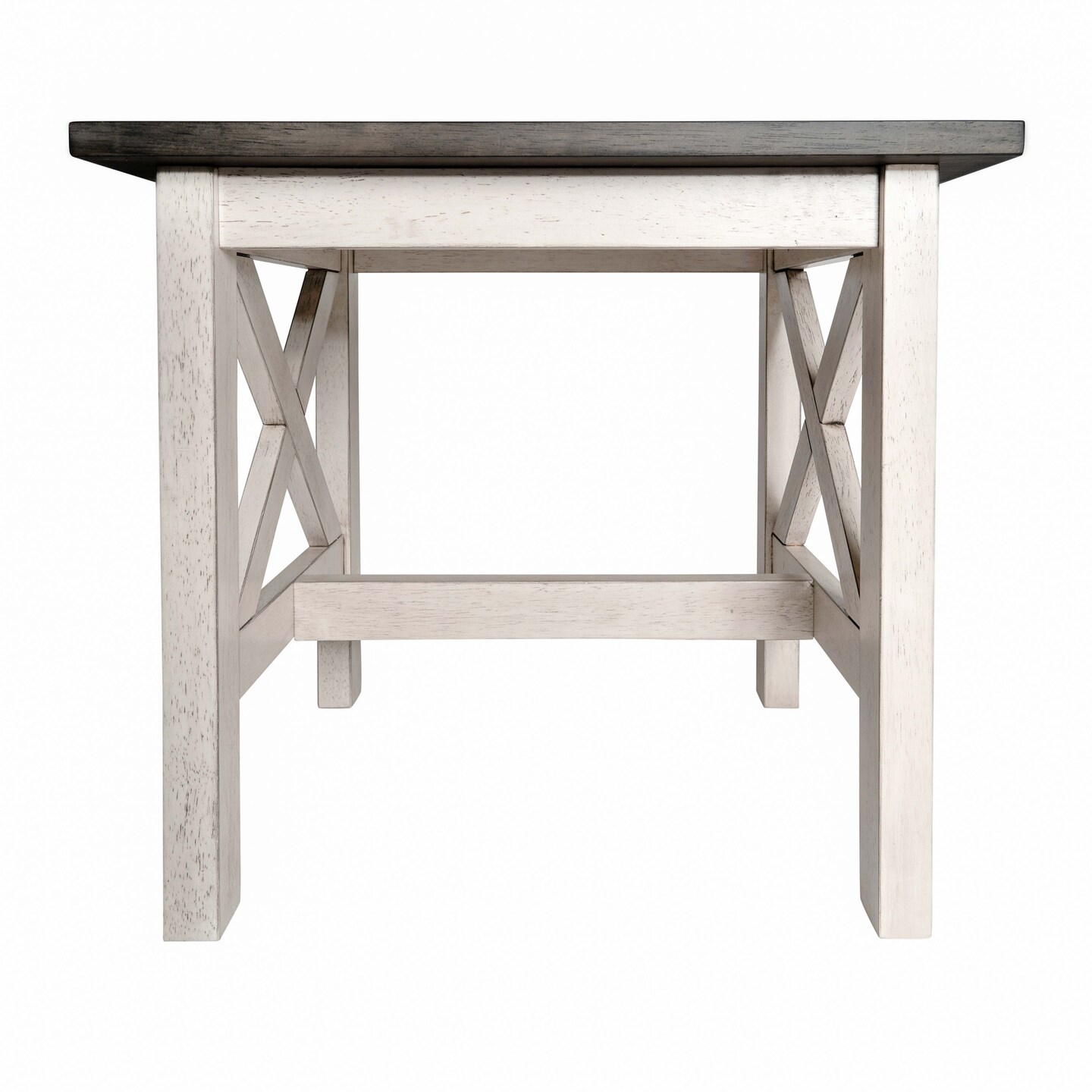 Merrick Lane Matty Rustic End Table, Farmhouse Style Solid Wood Accent Table