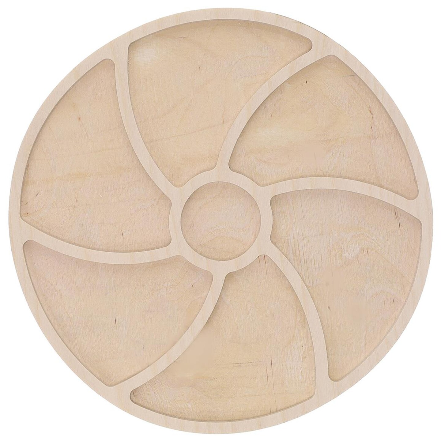 Welled Wood Surface, Circle With Spiral Shaped 10" X 10", For Wooden Trays, Crafts And Decorations, Welled Center For Resin Design Or Paint - Decoupage, Engraving, Wood Burning