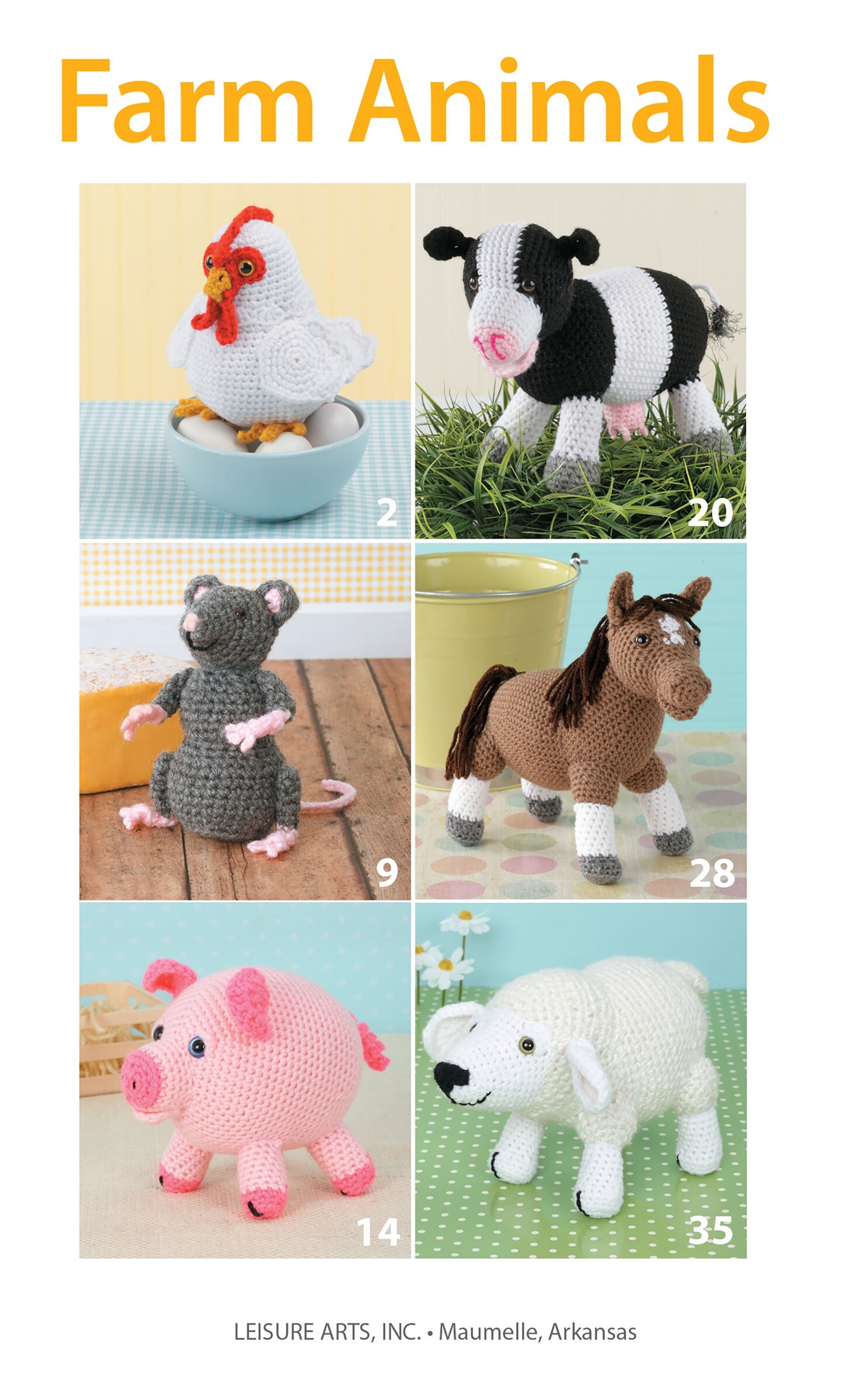 Leisure Arts Farm Animals Crochet Book
