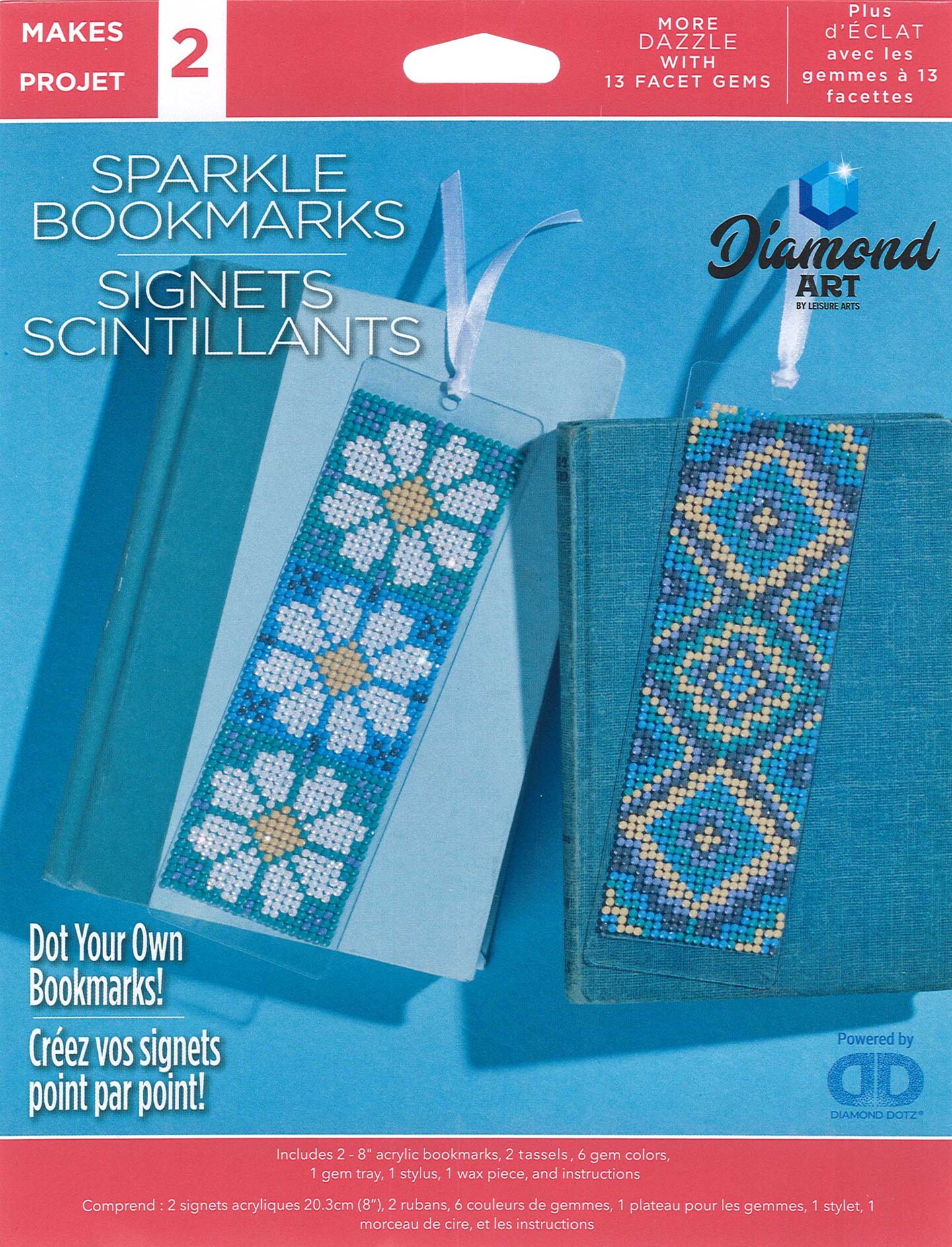 DIAMOND ART BY LEISURE ARTS Sparkle Bookmarks, Beginner Diamond Painting Kits for Adults, Diamond Art for Adults, Diamond Art Kit, Diamond Art Painting