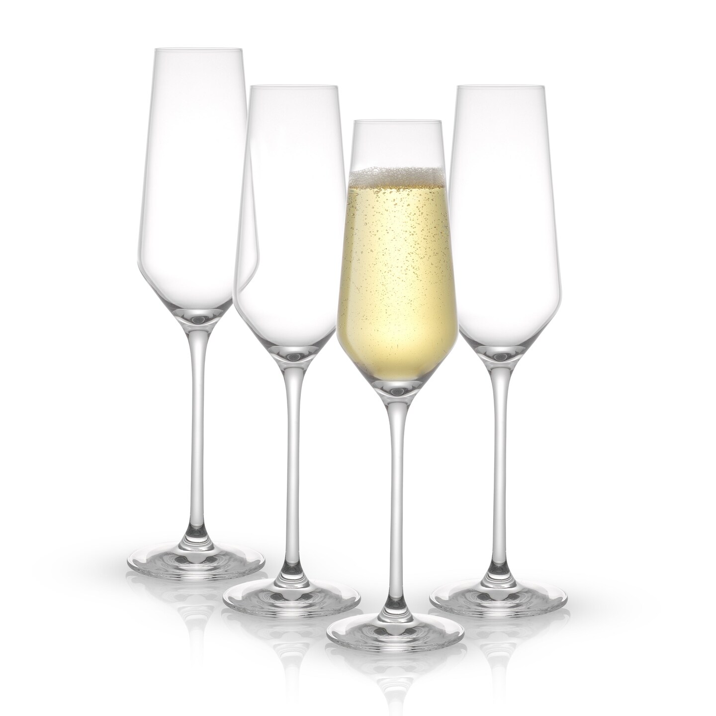 JoyJolt Layla Crystal Champagne Glasses - 6.7 oz - Set of 4