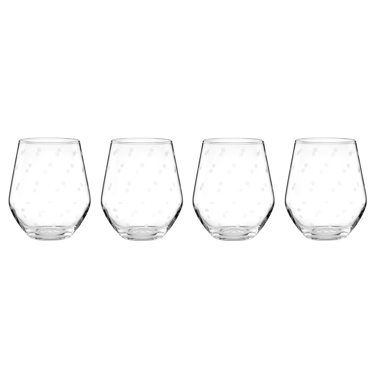 Kate Spade New York Larabee Dot 4-Piece Stemless White Wine Glass Set