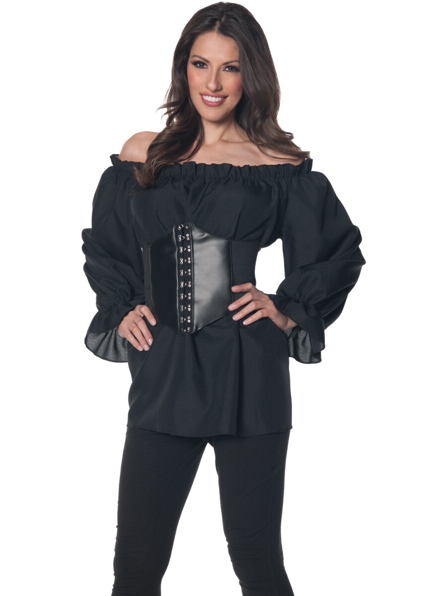 Women&#x27;s Black Renaissance Long Sleeve Costume Shirt