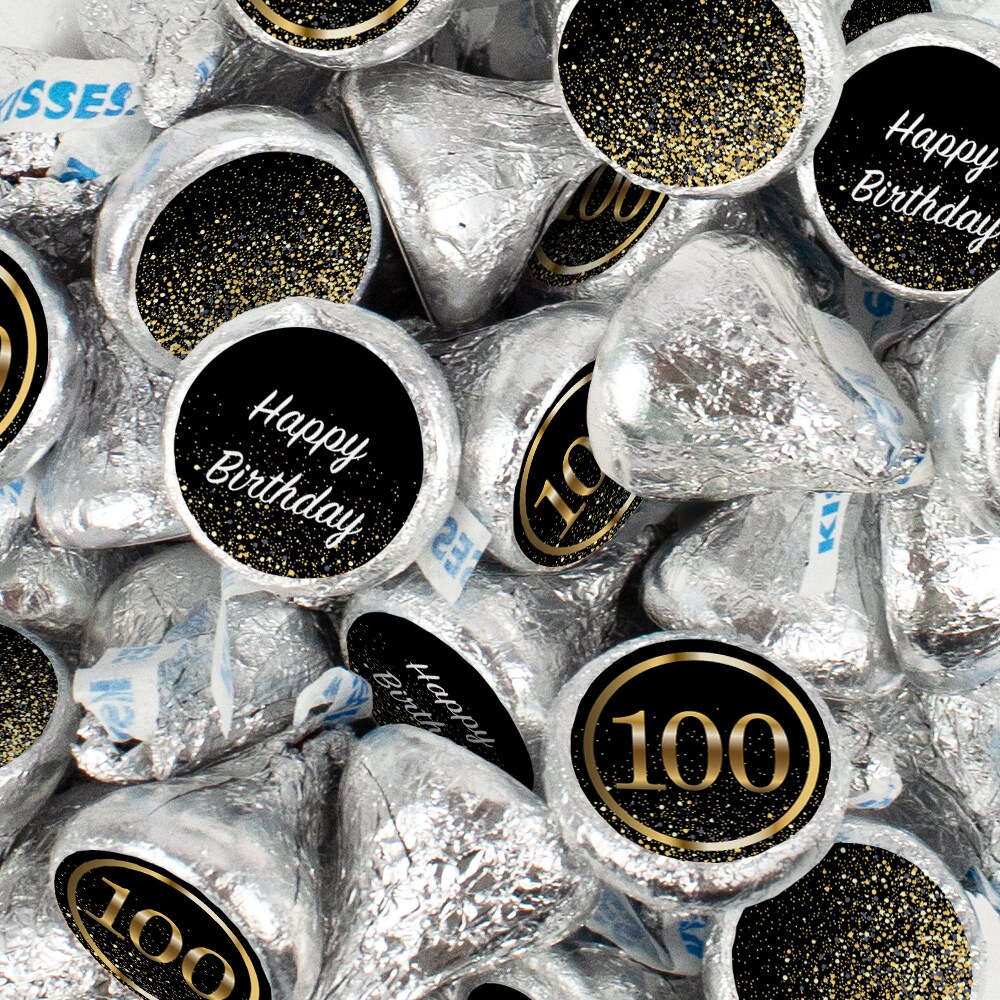 100th Birthday Candy Party Favors Chocolate Hershey&#x27;s Kisses Bulk